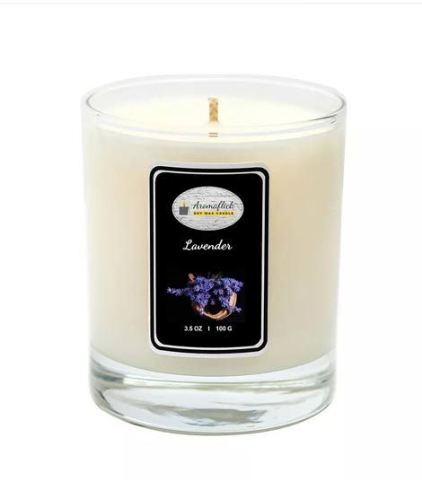 iShopping - Aromaflick Lavender Soy Glass Candle 100 Gram