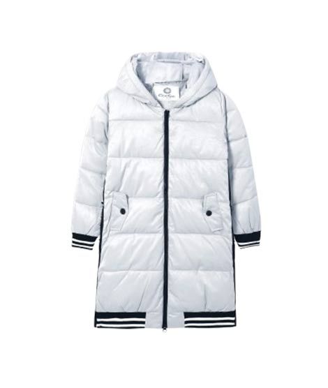 iShopping - HnH Marketing Long Quilted Zipper Hoodie For Women White