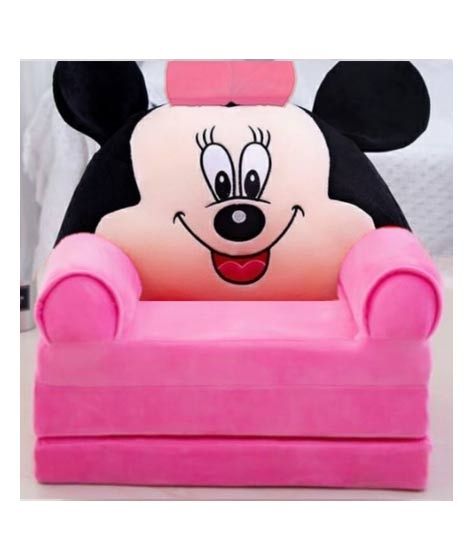 iShopping - Easy Shop 2 in 1 Cute Children Mickey Mouse Foldable Sofa Bed Pink