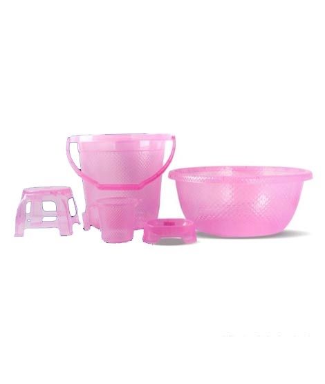 iShopping - Easy Shop Diamond Bath Set Pink - Pack Of 5