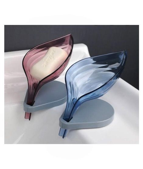 Easy Shop Fancy Acrylic Draining Leaf Soap Dish Blue