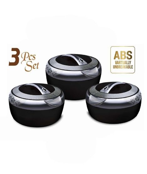 iShopping - Easy Shop Metallic Casserole Hotpot Pack Of 3 Black