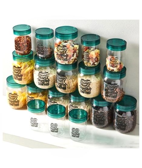 iShopping - Easy Shop Plastic Acrylic Spices Jar Set 19 Pcs