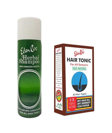 Eden Roc Herbal Shampoo With Hair Tonic Combo Pack 