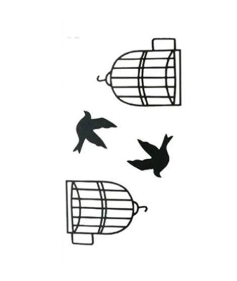 iShopping - Ferozi Traders Bird Cage Temporary Tattoo Sticker Classic Black