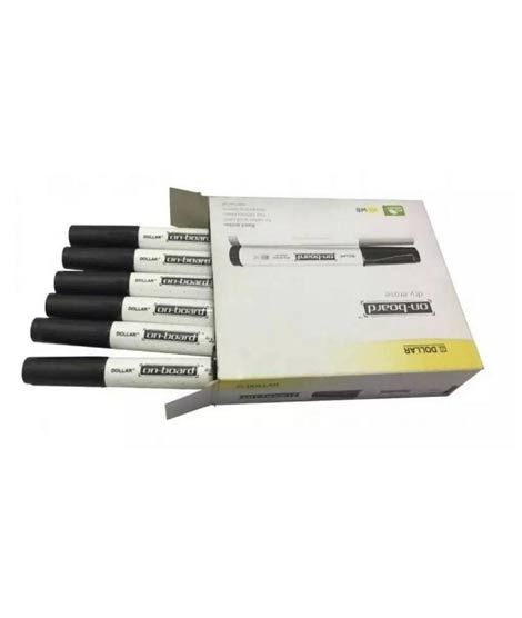 Ferozi Traders White Board Marker Black - Pack of 12