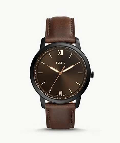 iShopping - Fossil Minimalist Three-Hand Men's Watch Brown (FS5557SET)