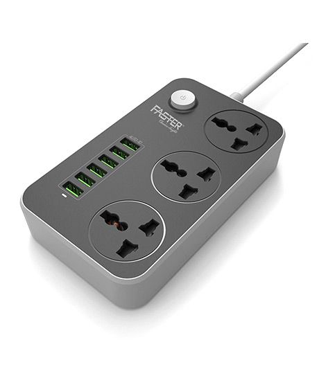 Faster 3 Power Socket and 6 USB Auto Max 3.4A (FUS-630)