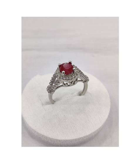 Gilgit Bazaar Ruby Stone Silver Ring (24)