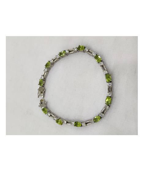 Gilgit Bazaar Peridot Stone Silver Bracelet (20)