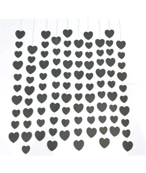 iShopping - Global Traders Paper Heart Wall Hanging Black