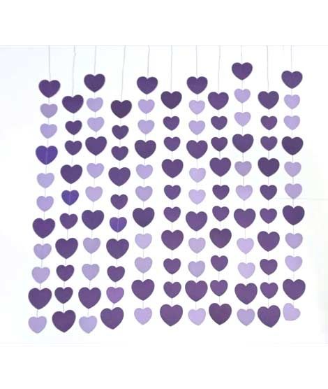 Global Traders Paper Heart Wall Hanging Purple