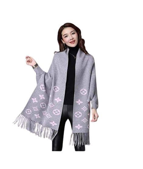 iShopping - Shopeasy Printed Fleece Shawl -Grey