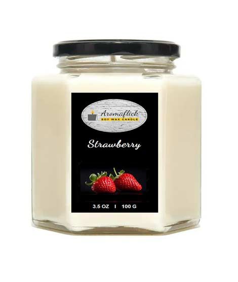 iShopping - Aromaflick Strawberry Hexagonal Jar Soy Candle