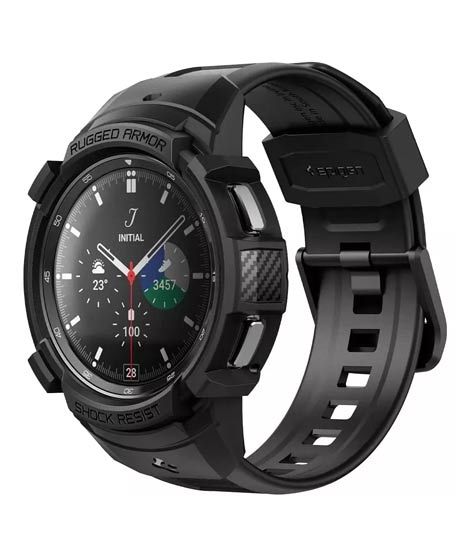 Spigen Rugged Armor Pro Matte Black Band & Case For 42mm Galaxy Watch 4 (ACS03833)