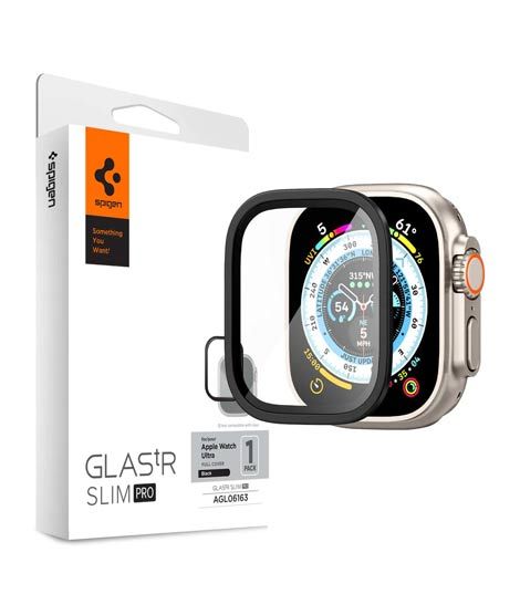 Spigen Screen Protector Glass For Apple Watch Ultra 2 - Black (AGL06163)