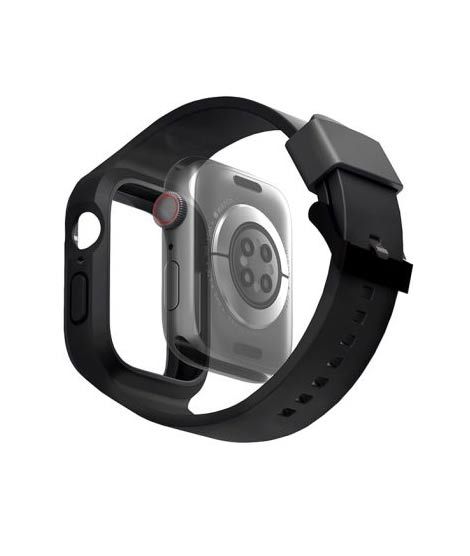 iShopping - Uniq Monos Hybrid Case and Strap For Apple Watch Series 1-8 Midnight Black