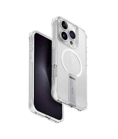 Uniq Eleva Magclick Phone Case with Stand For iPhone 16 Pro - Clear