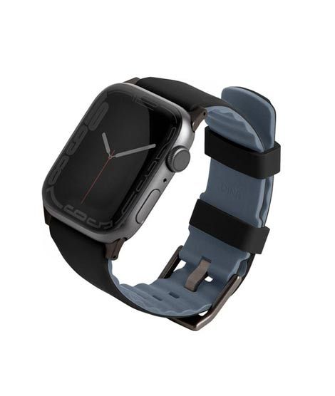 Uniq Linus Airosoft Silicone Strap For Apple Watch Series 1-10 Midnight Black