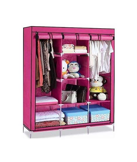 iShopping - Israr Mall 3 Door Collapsible Wardrobe Pink