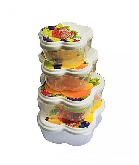 iShopping - Israr Mall Plastic Patterned Food Container Pack Of 4