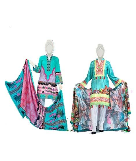 iShopping - Jamal Home Unstitched Lawn 2 Piece Pack Of 2 (0112)