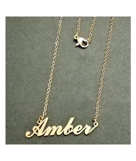 King Amber Name Gold Platted Necklace