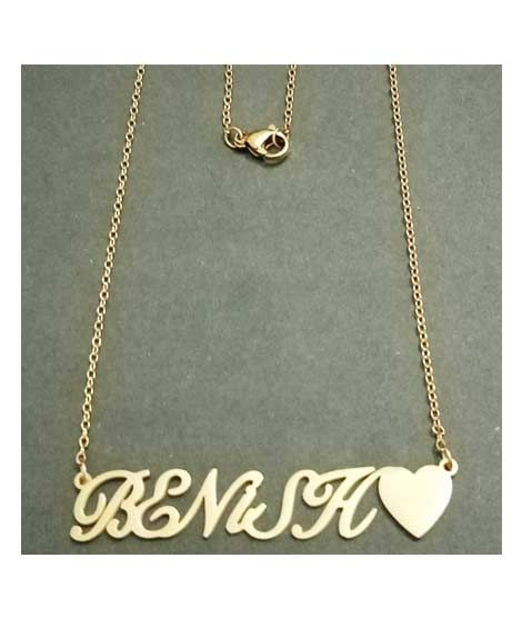 King Benish Name Gold Platted Necklace