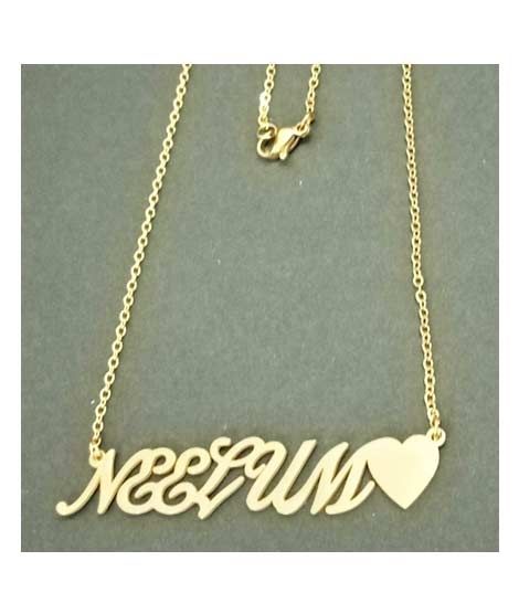 King Neelum Name Gold Platted Necklace