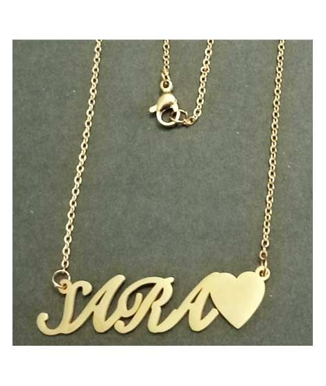 King Sara Name Gold Platted Necklace