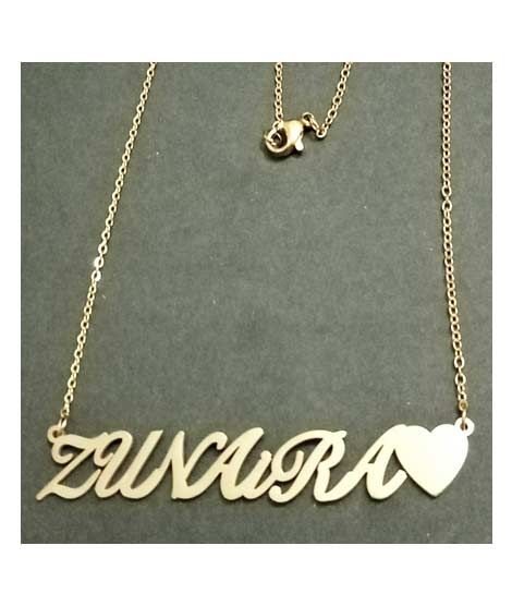 King Zunaira Name Gold Platted Necklace