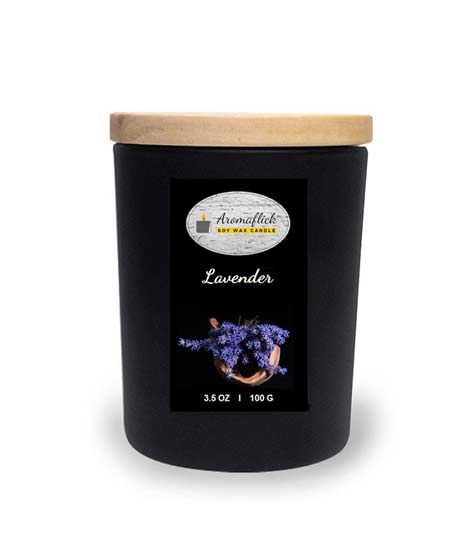 iShopping - Aromaflick Lavender Soy Glass Candle - Black