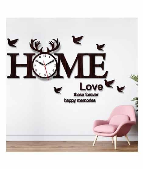 iShopping - LookNBuy 3D Wooden Wall Clock (0016)