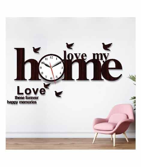 iShopping - LookNBuy 3D Wooden Wall Clock (0018)