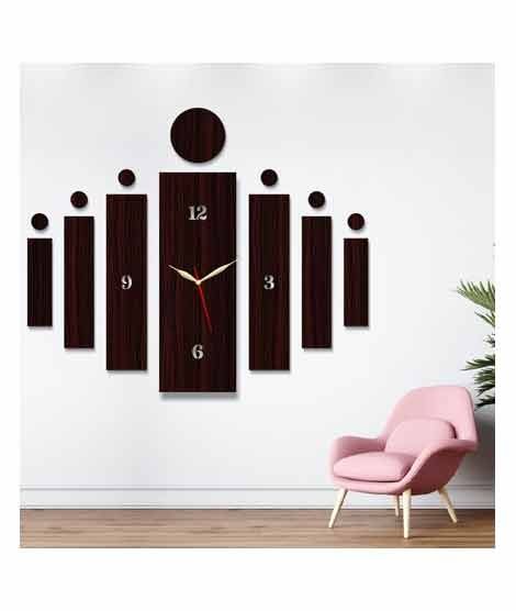 iShopping - LookNBuy 3D Wooden Wall Clock (0021)