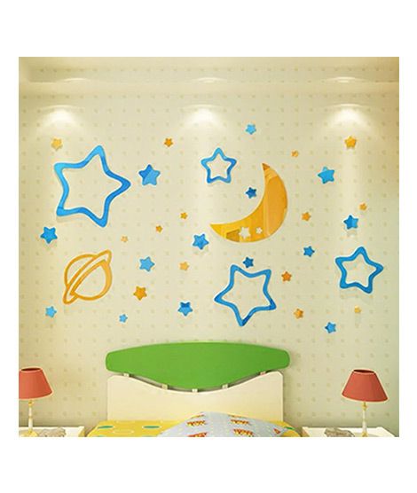 iShopping - LookNBuy Moon Stars Acrylic Wall Art (0057)