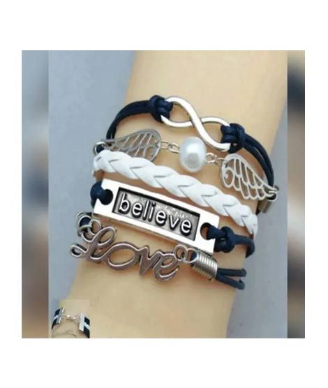 iShopping - Scenic Accessories Braided Leather Love Note Adjustable Bracelet (SAB-008)