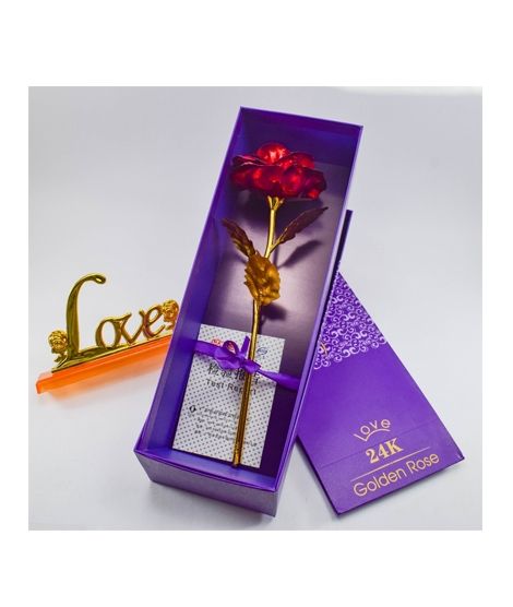 iShopping - ZS Multi Store 24K Gold Plated Artificial Flower With Love Stand