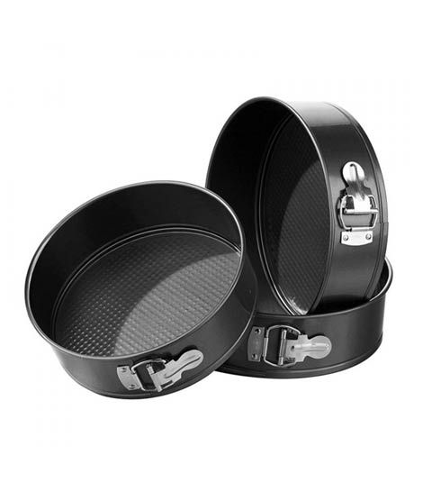 Premier Home Non-Stick Spring Form Cake Tin - Set Of 3 Black (506203)