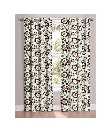 Maguari Banarasi Luxury Curtain 2 Pcs White (0091)