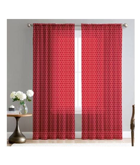 Maguari Banarsi Net Curtain Red