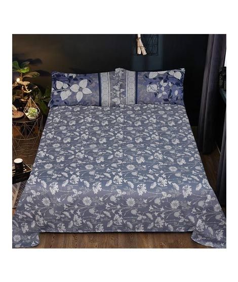 iShopping - Maguari Flowers Design Double Bed Sheet (0334)