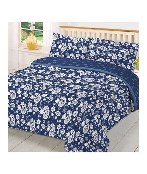 iShopping - Maguari Paisley Design Double Bed Blue (0370)