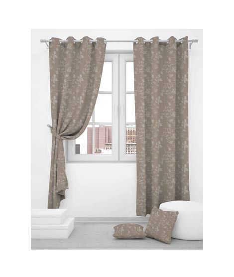 Maguari PQ Jacquard Curtain 2 Pcs Dark Brown