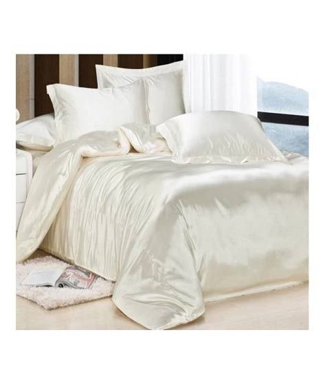 Maguari Soft Silk Shine Comforter Bed Set Off White