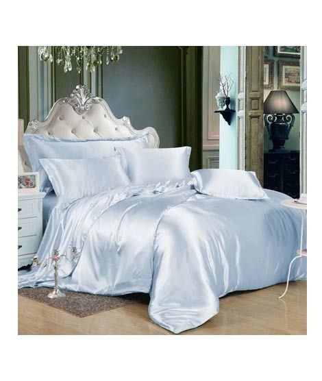 iShopping - Maguari Soft Silk Shine Comforter Bed Set Sky Blue