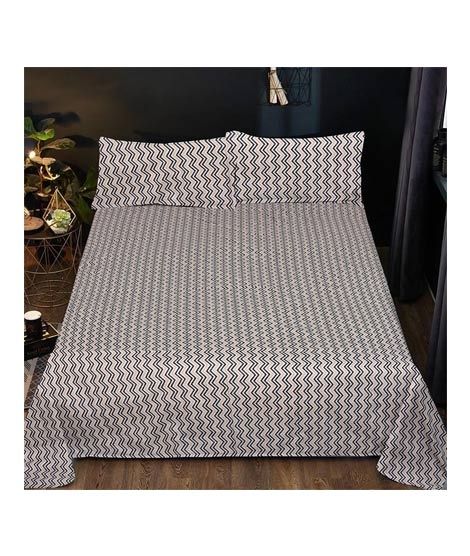 iShopping - Maguari Stripe Lines Design Double Bed Sheet (0335)