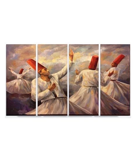 iShopping - Maguari Sufi Canvas Small Wall Frame 4 Pcs (0712)