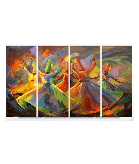 iShopping - Maguari Sufi Oil Painting Canvas Medium Wall Frame 4 Pcs (0716)