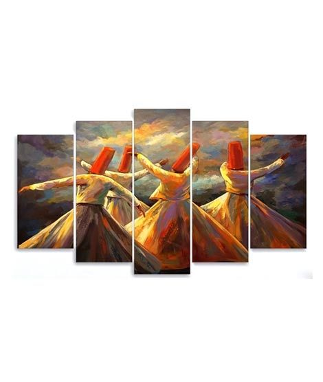 iShopping - Maguari Sufism Oil Painting Synthetic Canvas Small Wall Frame 5 Pcs (0721)